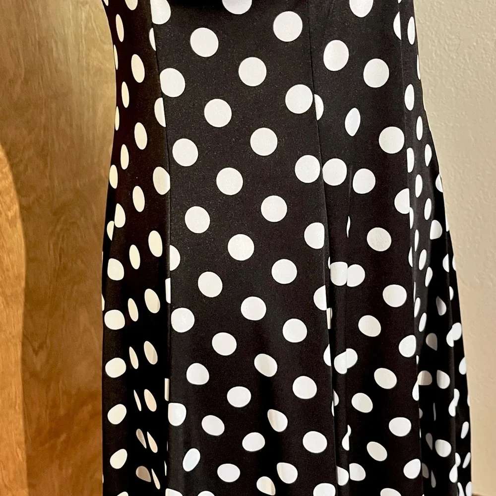 Sexy black and white Polka Dot Sleeveless Dress pinup girl retro - Picture 4 of 7